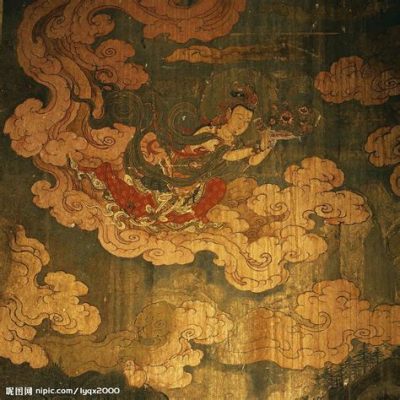  「飛天壁画」：色彩鮮やかな、躍動感溢れる古代の夢